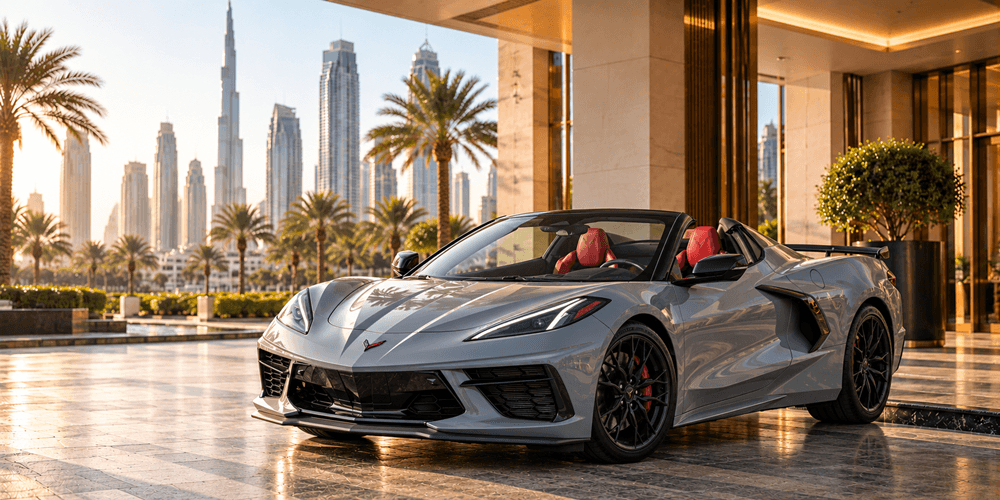 Rental car ready for delivery in Dubai