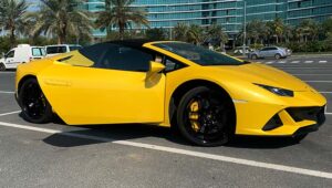 Lamborghini Huracan EVO Spyder Car for Rent in Dubai